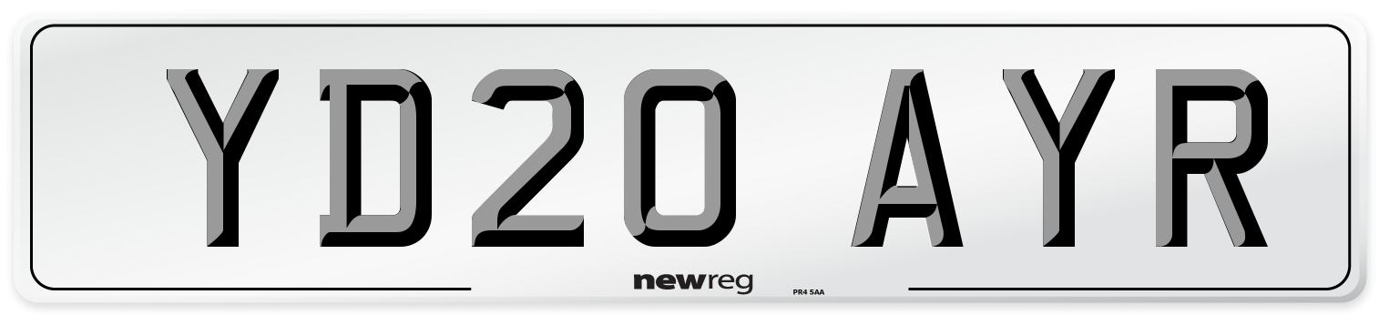 YD20 AYR Number Plate from New Reg